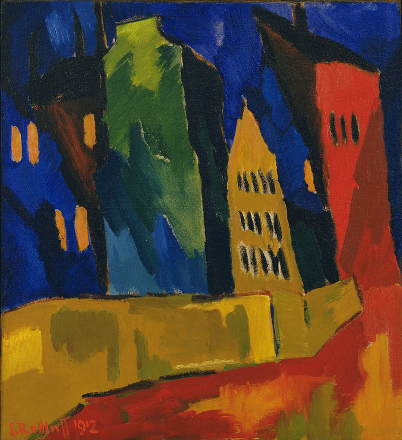 Houses at Night by Karl Schmidt-Rottluff