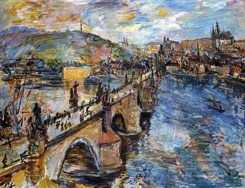 Prague, Charles Bridge by Oskar Kokoschka