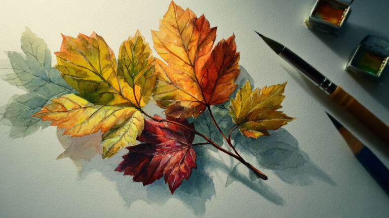 How to Paint Autumn Leaves with Warm Hues