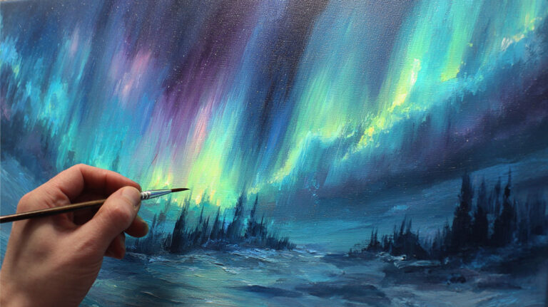 How to Paint Northern Lights in Vivid Color
