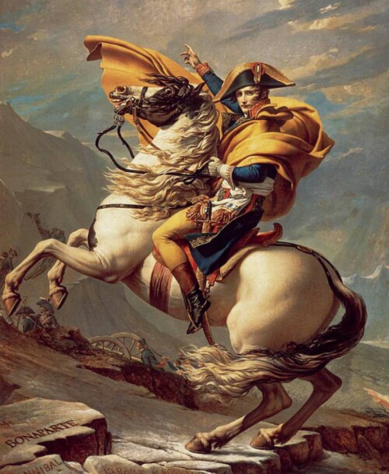Napoleon Crossing the Alps by Jacques-Louis David (1801)