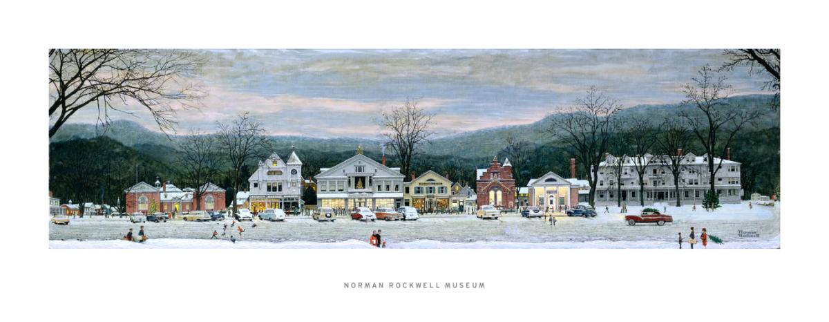 Stockbridge Main Street at Christmas by Norman Rockwell