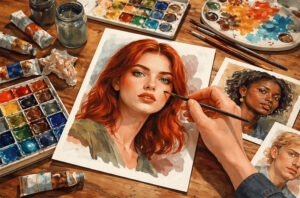 Painting Gouache Portraits: Insights from an Artist Working Across Styles